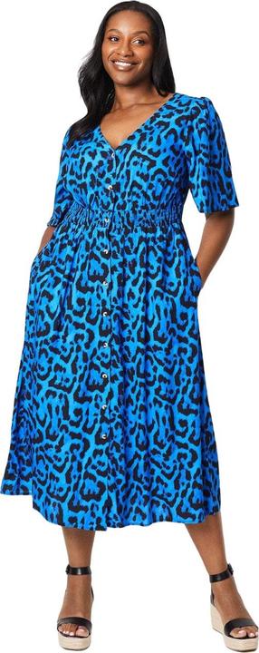 Immagine prodotto Dorothy Perkins Vestito Midi Plus Leopardato Pulsante Frontale Donna (44 D)