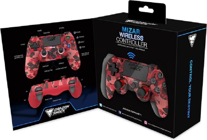 Produktbild DragonShock Controller Miraz Wireless rot camo PS4 (PS4)