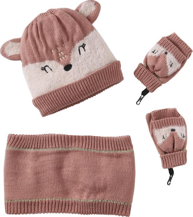 Produktbild Vertbaudet Mädchen Weihnachts-Geschenkset: Mütze, Rundschal & Halbhandschuhe