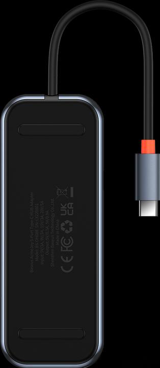 Produktbild Baseus AcmeJoy 5-Port Type-C HUB AdapterType-C to HDMI*1+USB3.0*2+USB2.0*1+Type-C PD&Data *1Dark Gray (USB-C, 5 Ports)