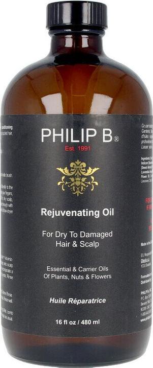 Actual product image Philip B. REJUVENATING OIL for dry to damaged hair & scalp 480 ml (480 ml, Liquid shampoo)