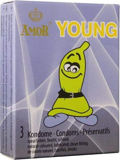 Actual product image Amor Young" 3 youth condoms for the slim penis (3 pcs.)