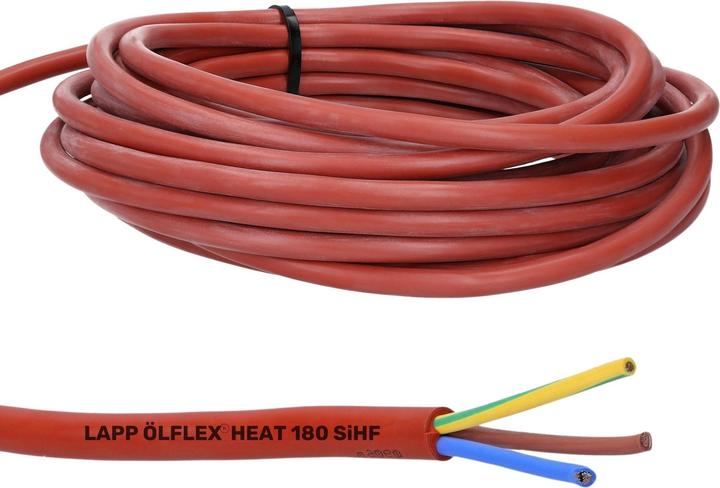 Immagine prodotto Lapp 10 metri 0046014 Cavo in silicone Ölflex Heat 180 I Cavo in silicone 3x1,5 mm² I Cavo per sauna a 3 (10 m)