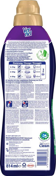 Produktbild Vernel Weichspüler Aromatherapie Traumhafte Lotusblüte 37 WL 814 ml (37 Waschgänge, Flüssig)