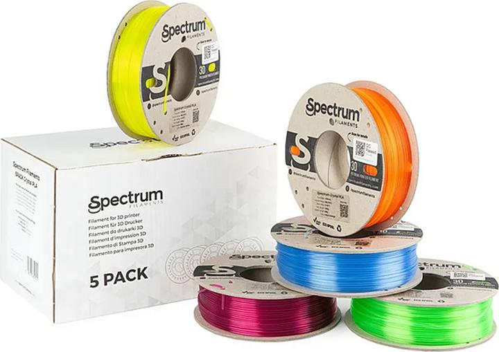 Image du produit Filament PLA Crystal 5 Pack 1.75mm (PLA, 1.75 mm, Transparent)