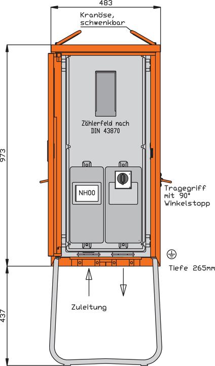 Produktbild Walther Werke WAL WA0011 Anschlussschrank 55 kVA/1 Abgang