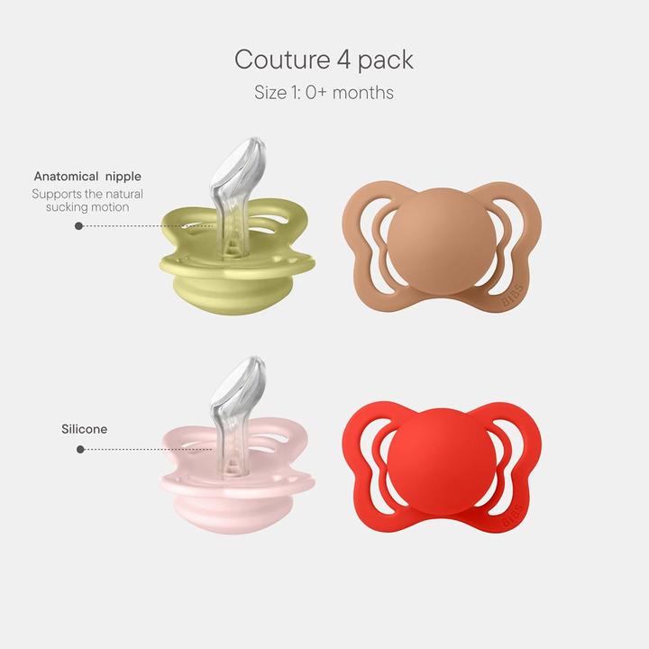 Immagine prodotto Bibs 4er-Pack Schnuller, kiefergerecht, BPA-frei, Grösse 1 (4 x, fino a 6 M.)