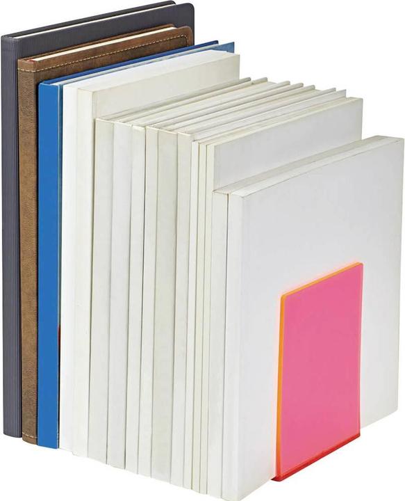 Produktbild Maul Buchstütze 10x10x13cm 3513621 transparent pink 2 Stück (10 x 10 x 13 cm)