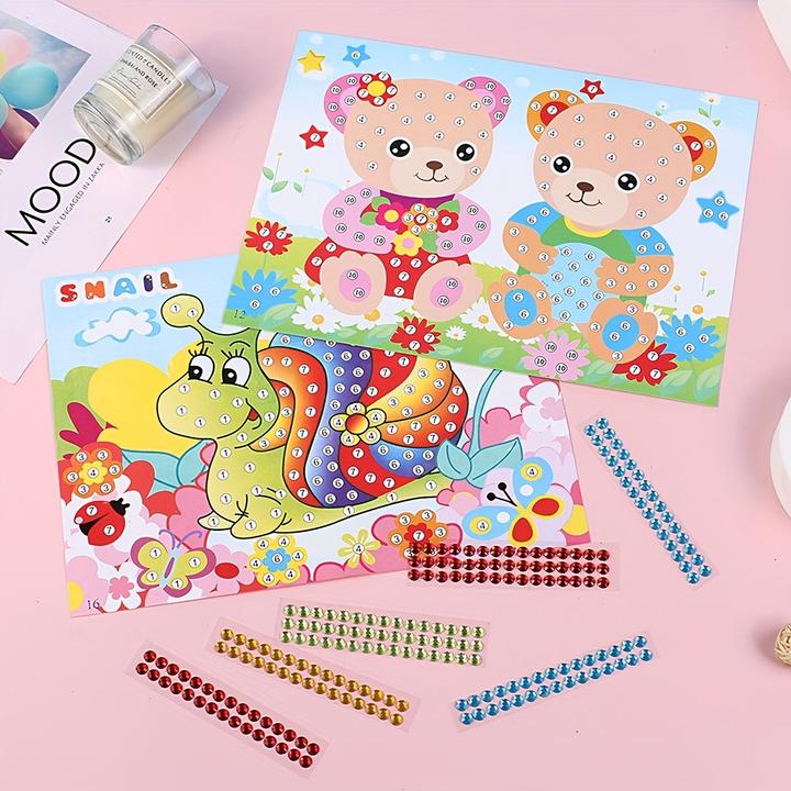 Image du produit Activity Board 10 Stück Whimsical DIY Diamond Sticker - bunte Einhorn-, Regenbogen- und Blumenmotive mit