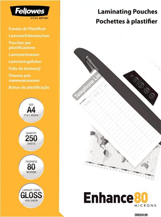 Immagine prodotto Fellowes Enhance 80 (A4, 250 Pezzo/i, 80 µm)