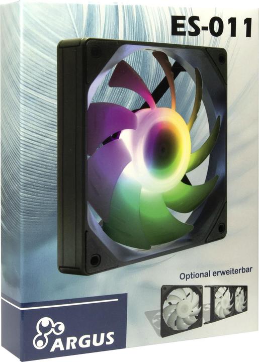 Actual product image Intertech Inter-Tech Fan Argus ES-011 LED, RGB (120 mm, 1 x)
