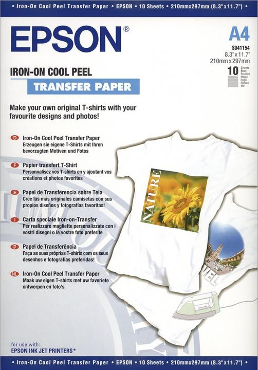 Produktbild Epson S041154 Iron-on-transfer Papier (124 g/m², A4, 10 x)