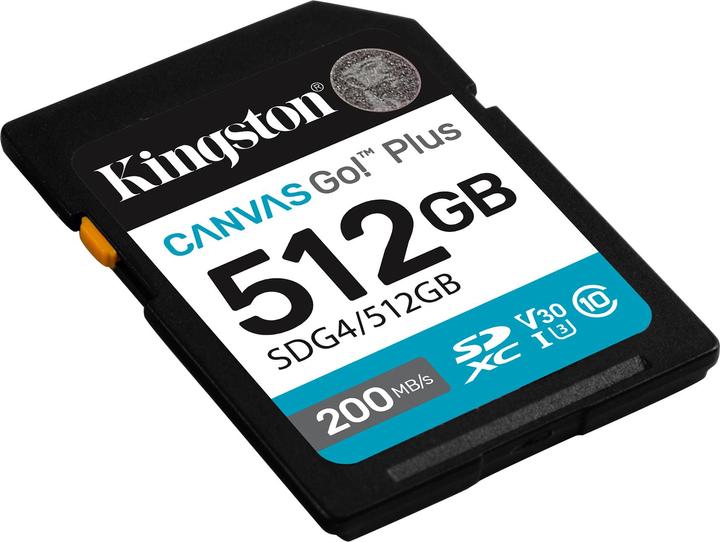 Immagine prodotto Kingston Card Canvas Go Plus SDG4 (512 GB, SDXC, U3, UHS-I)