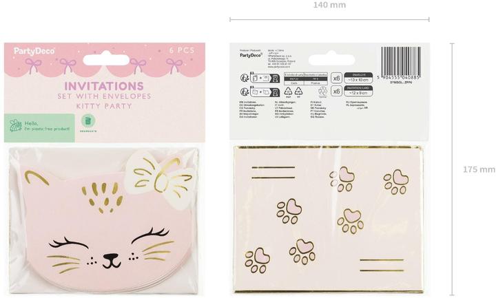 Actual product image Partydeco Invitation card cat (6 pcs.)