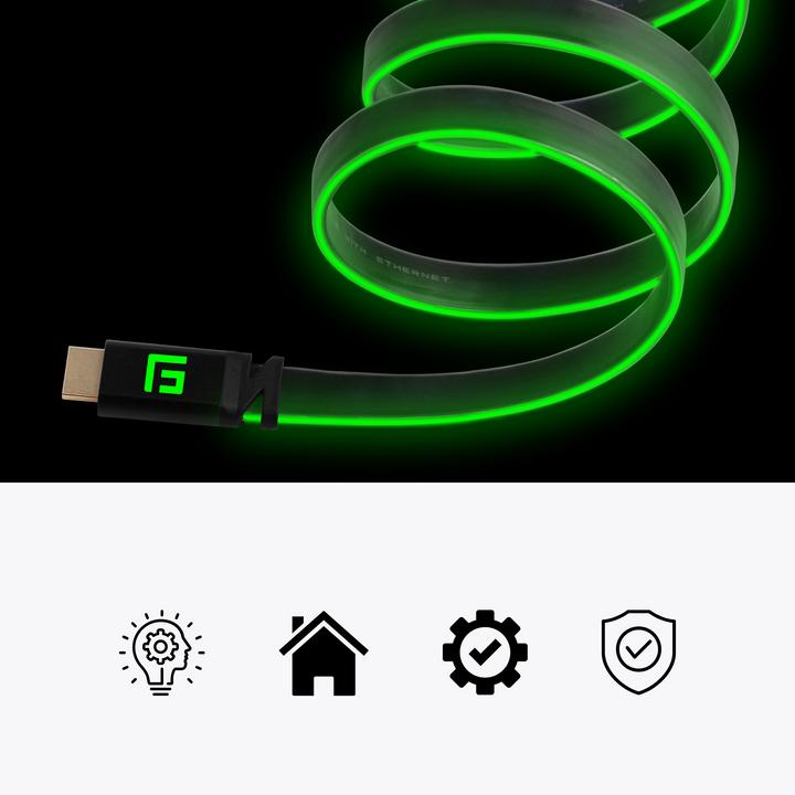 Produktbild Floating Grip HDMI Kabel High Speed 8K/60Hz LED 1.5m grün (1.50 m, HDMI)