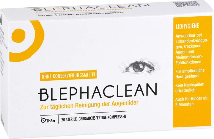 Actual product image Théa BLEPHACLEAN sterile compresses for eyelid cleansing, 20 pcs. compresses