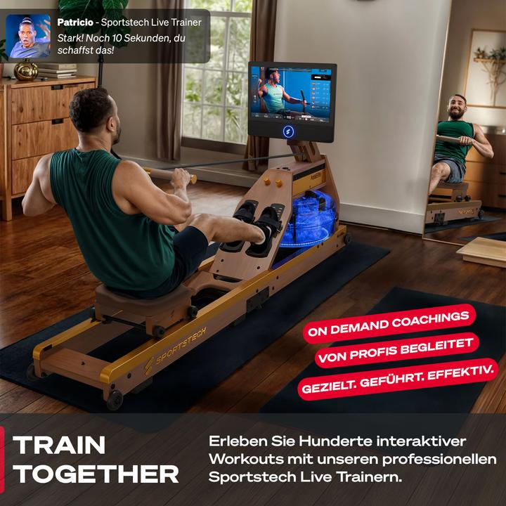 Produktbild (Set-A) Sportstech Rudergerät AquaElite Walnut