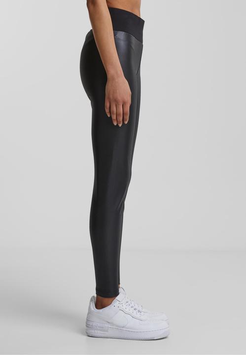 Actual product image Urban Classics Ladies Synthetic Leather High Waist Leggings (L)