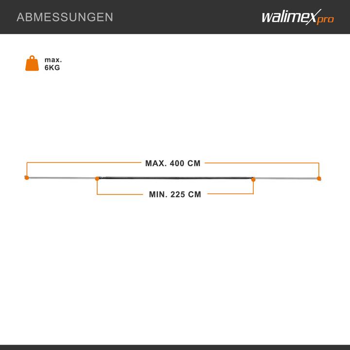 Image du produit Walimex Barre de fond télescopique (224 cm, 6 cm)