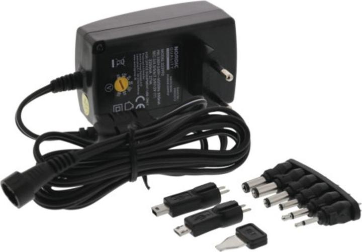 Deltaco Adattatore universale plug-in AC/DC, 2250mAh