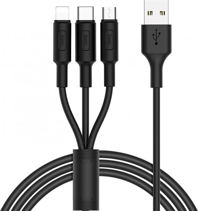 Produktbild Hoco Lightning / USB-C / MicroUSB Soarer X25 schwarz (1 m, USB 3.0)