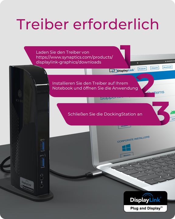 Immagine prodotto Icy Box Ib-Dk2242ac (USB-B, 9 Porti)