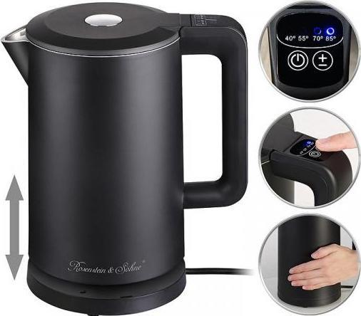 Immagine prodotto Rosenstein & Söhne Bollitore d'acqua di design, selezione della temperatura, funzione keep-warm, 2.200 watt, 1,5 l (1.50 l)