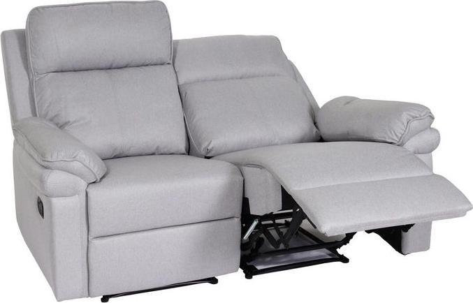 Image du produit Mendler Fauteuil cinéma 2 places HWC-L94, fonction couchage Nosag suspension tissu/textile - gris clair