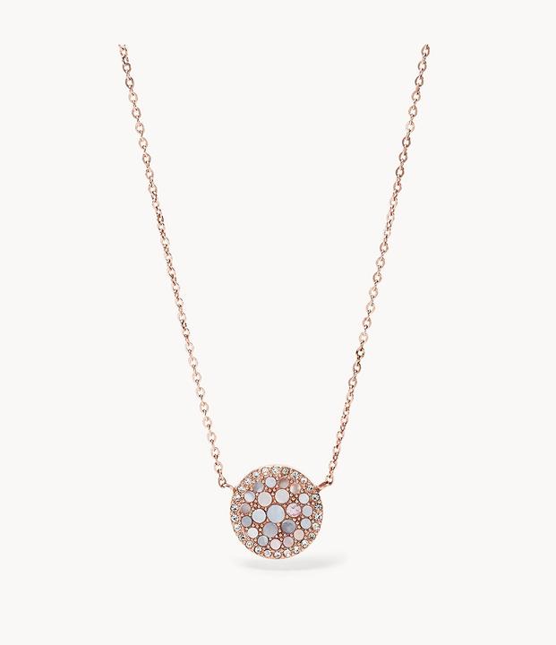 Actual product image Fossil Pearl Disc Pendant (Stainless steel, 40.5 cm)