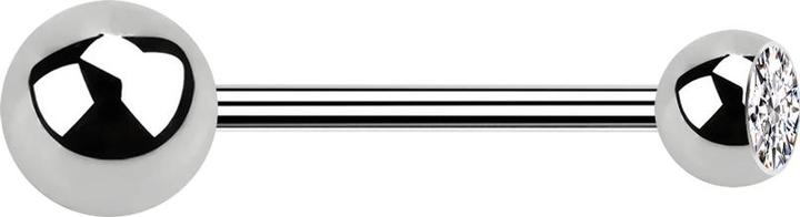 Produktbild Star Piercing Micro Barbell silber mit Kugel und Kugel Kristall silber (ohne Messing, Chirurgenstahl 316L)