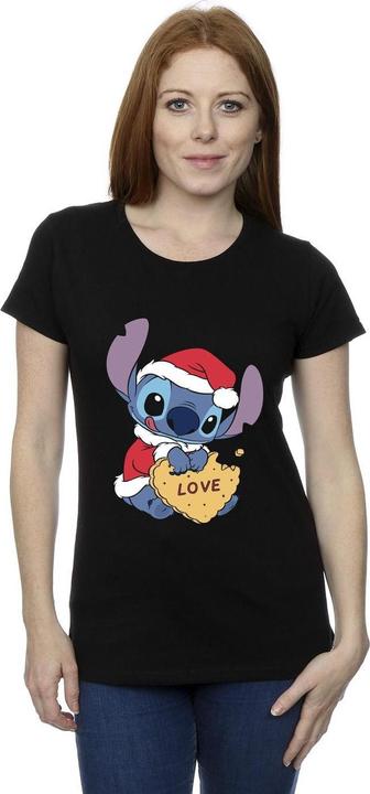 Produktbild Disney Lilo And Stitch Christmas Love Biscuit TShirt (L)