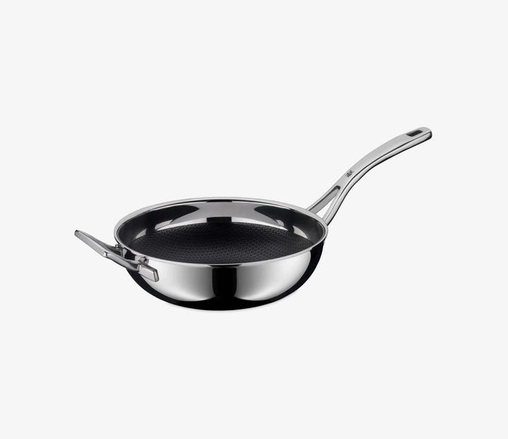 Produktbild WMF Wokpfanne Edelstahlpfanne 28cm Wabenboden Profi Resist Induktion beschichtet (28 cm, Bratpfanne, Edelstahl)