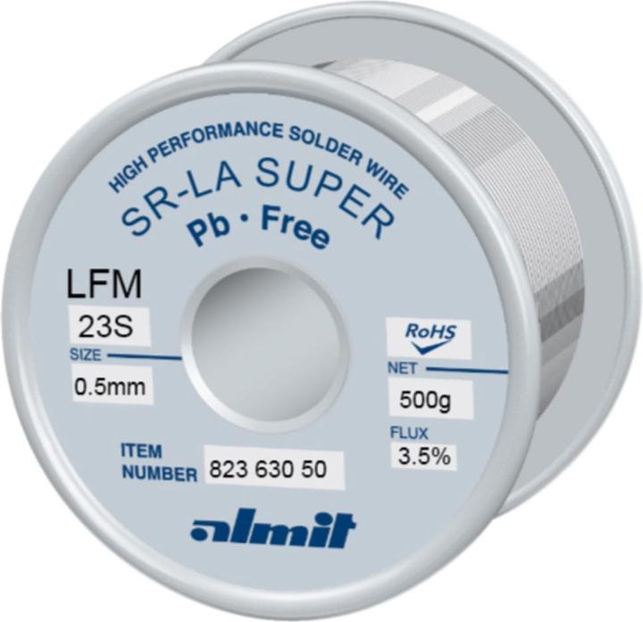 Actual product image Almit Solder wire, SR-LA SUPER LFM-23-S, 0.5 mm, 100 g