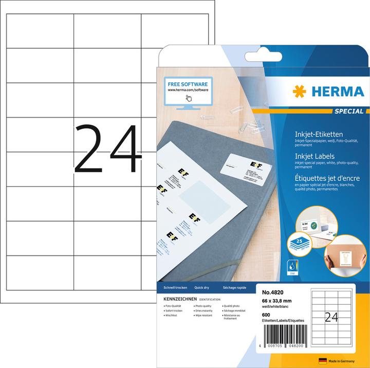 Produktbild HERMA Inkjet Etiketten A4