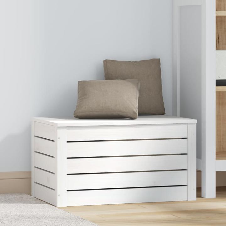 Produktbild VidaXL Truhe Weiss 59,5x36,5x33 cm Massivholz Kiefer,Farbe