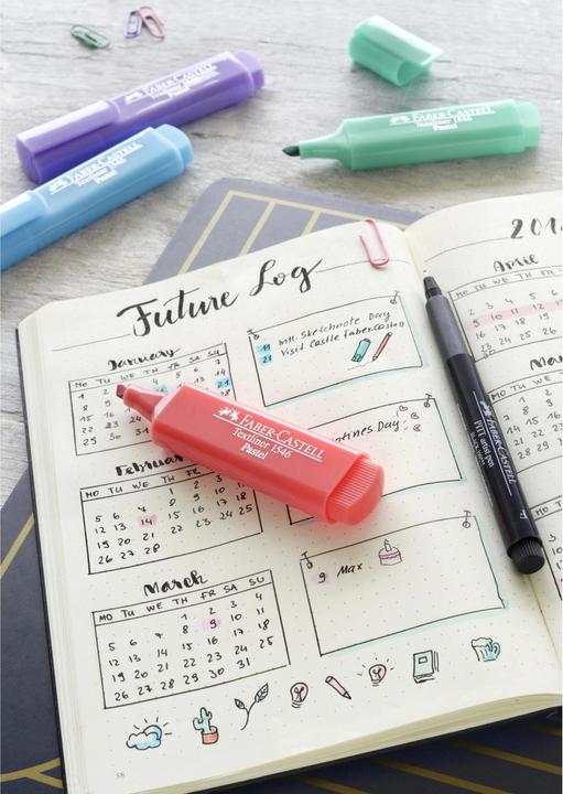Produktbild Faber-Castell Textmarker Pastell 4er pack (Mehrfarbig, 5 mm, 4 x)