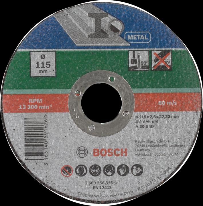 Bosch Zubehör Trennscheibe gerade, Metall D= 115 mm Dicke= 2,5 mm