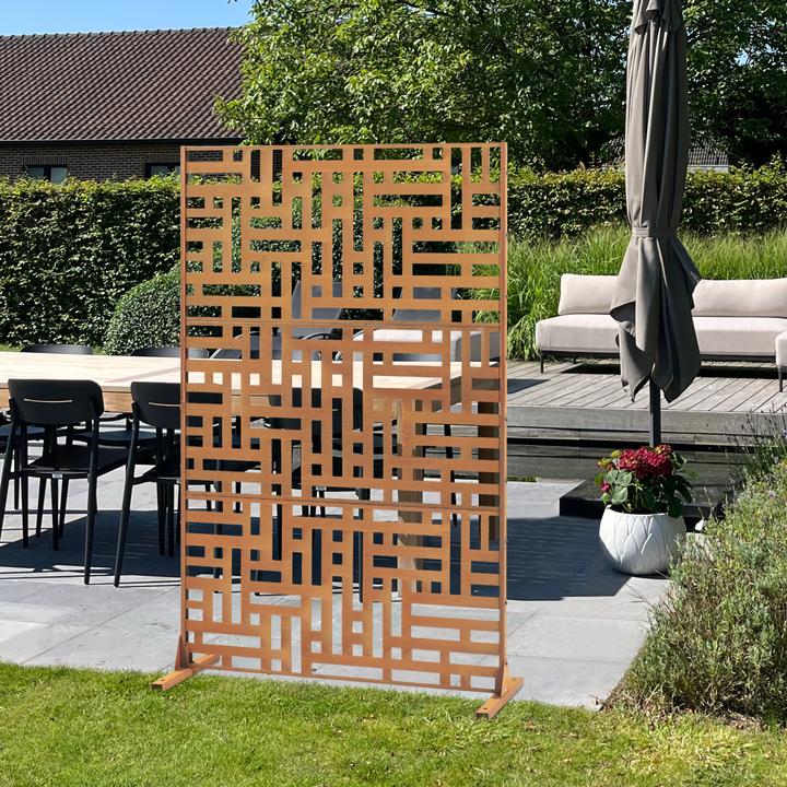 Image du produit Casa.Pro Trennwand Bernalda 180x120 cm Stahl Edelrost (180 x 120 x 40 cm)