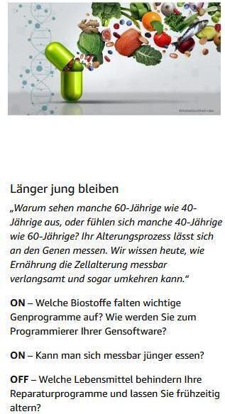 Produktbild ON/OFF GESUNDHEIT. Den Körper neu erschaffen durch Ernährung: Wie Sie Immunsystem, Gehirn, Darm (Deutsch, Andreas Jopp, 2021)
