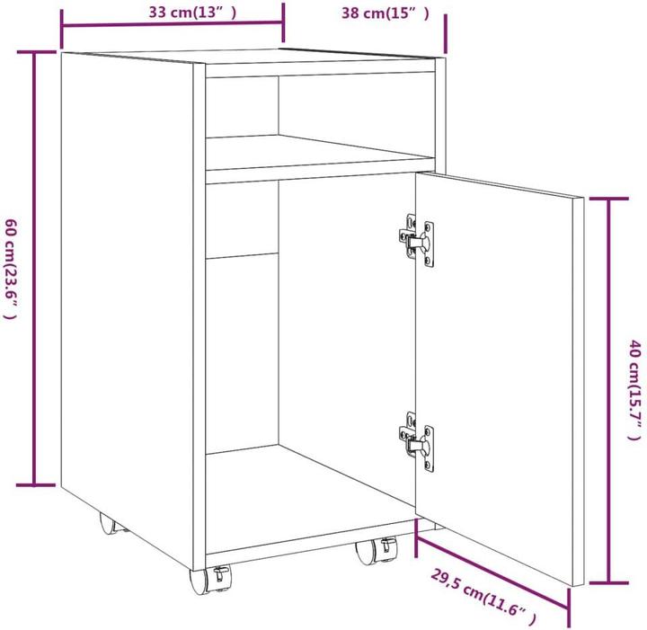 Actual product image VidaXL Carolee (33 x 38 x 60 cm)
