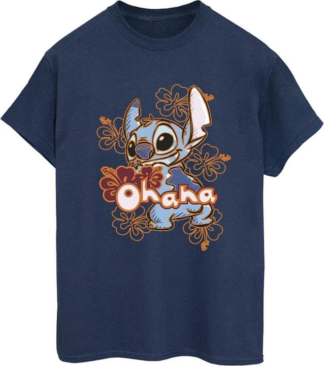Image du produit Disney - T-shirt LILO AND STITCH OHANA ORANGE HIBISCUS - Femme (L)