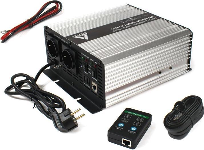 Produktbild Digital Unterbrechungsfreie Stromversorgung (UPS + AVR) AZO 12V UPS-1200SR Sinus 1200W/600W 12V/2... (1200 VA, 600 W)