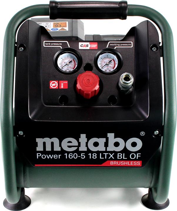 Actual product image Metabo Power 160-5 18 LTX BL OF Battery compressor 18 V 8.0 bar Brushless + 1x LiHD battery pack 4.0 Ah - (8 bar, 5 l)