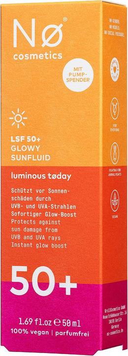 Produktbild Nø Cosmetics Glowy Sunfluid (Sonnenlotion, SPF 50+, 50 ml)