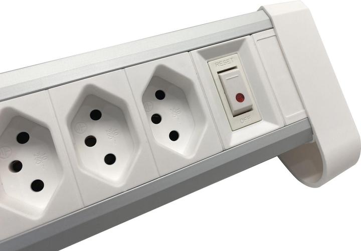 Actual product image Schönenberger ALU table socket strip white (4 x, Type 13, 2 m)
