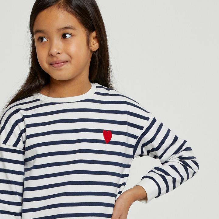 Actual product image La Redoute Collections Striped sweatshirt with round neckline (110)