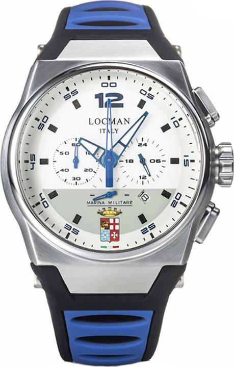 Immagine prodotto Locman Italia Orologio da uomo Mare Militare Chrono blu/bianco Ref. 0555 (Cronografo, 44 mm)