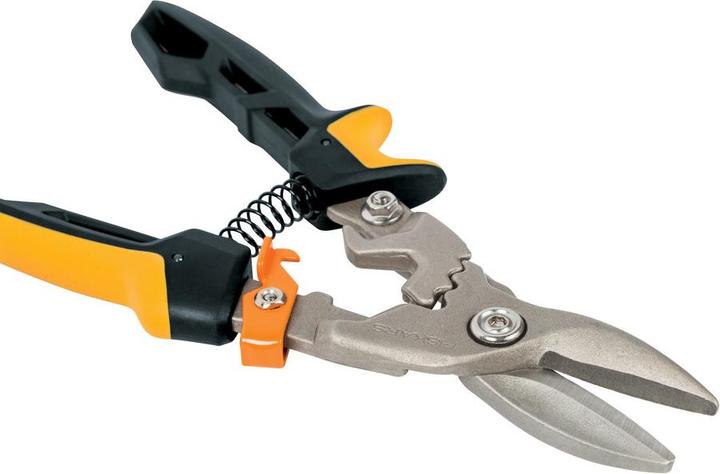 Actual product image Fiskars PowerGear Aviation tin snips, straight cut