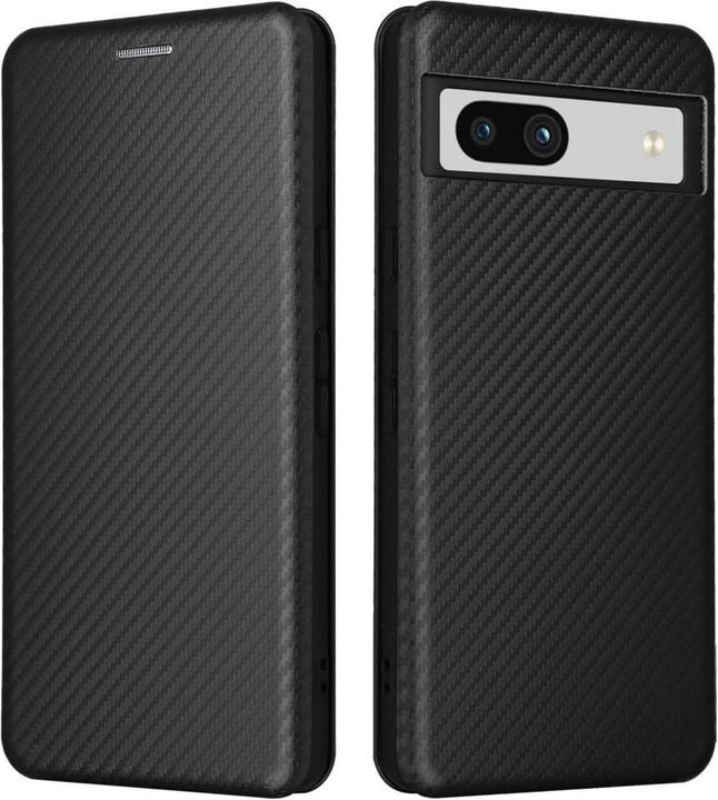 Cover-Discount Google Pixel 7a - Carbon Look Flip Case schwarz (Google Pixel 7a)
