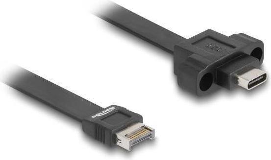 Immagine prodotto Delock Cavo a nastro USB 10Gbps tipo-E Chiave A 20 pin ST > Installazione USB-C BU 0,75m (0.75 m, USB 3.2 Gen 2)